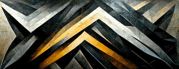 stylish background imitating stone layers in black and gold