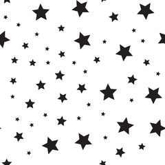 Star icons seamless pattern. Starry sky. Background texture space with stars.