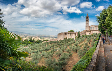 Fototapeta premium Assisi, a journey through history and religion. The basilica of Santa Chiara