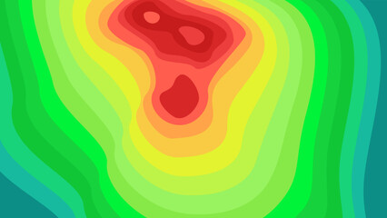 Vector graphic of Color topographic contour map with combination spectrum colors. Topographic map contour with elevation. The stylized height of the topographic contour map in lines, and contours.