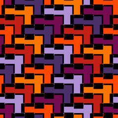 Geometrical ornament. Seamless pattern. Abstract backdrop. Lines and curves wallpaper. Geometric background. Ethnic motif. Mosaic ornate. Digital paper. Textile print. Web design. Vector artwork