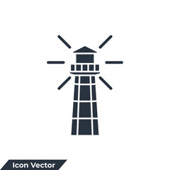 light house building icon logo vector illustration. lighthouse symbol template for graphic and web design collection