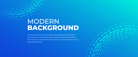Modern blue banner template with stripe line