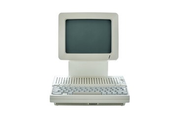 Vintage retro classic desktop computer isolated