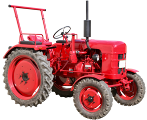 isolated red tractor