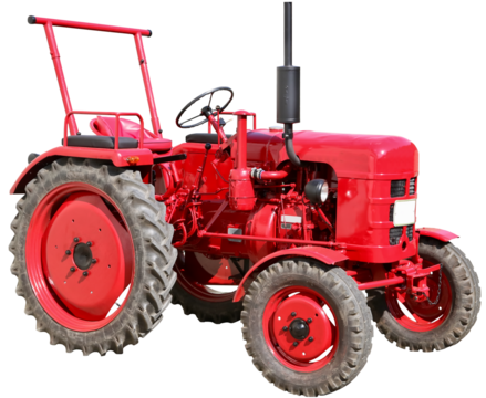 isolated red tractor