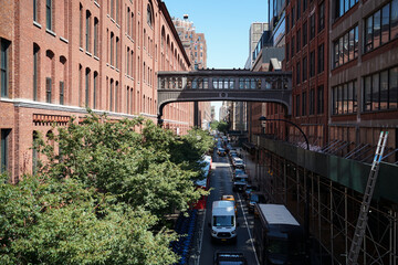 Elevated bridge to cross between two buildings