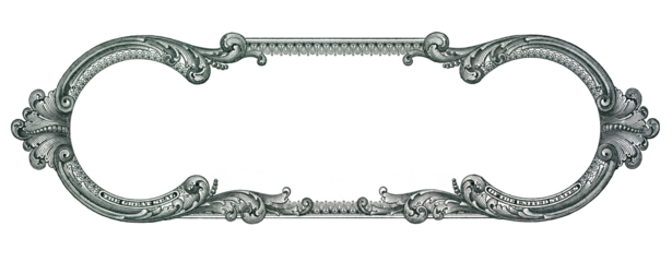 U.S. dollar border with empty transparent middle area