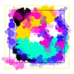 abstract multi color watercolor background with blots