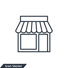 store building icon logo vector illustration. store symbol template for graphic and web design collection