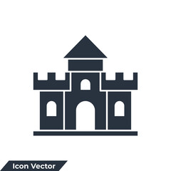 fortress building icon logo vector illustration. fortress symbol template for graphic and web design collection