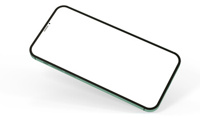 3d smartphone with blank screen isolated