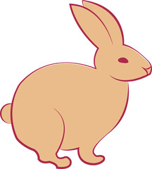 Cartoon rabbit red outline