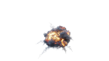 realistic explosion on white background. explosion isolated. visual effect on isolated on white