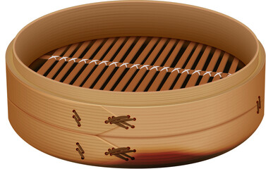 Traditional Chinese style bamboo steamer - 530638728