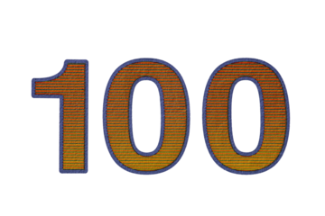 closeup of cut number 100 of dollar bill