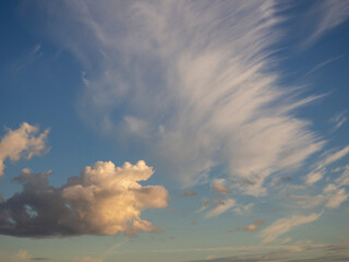 Naklejka na ściany i meble Image of the sky, clouds. Natural background