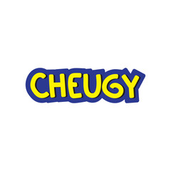 CHEUGY, Gen Z's Slang Word Sticker in EPS Vector