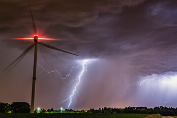 Lightning strike near turbine