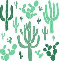 Cactus Hand Drawn Line Art Vector Illustration