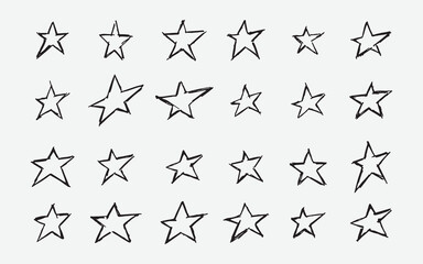 Vector illustration of hand drawn doodle stars symbol pattern by using ballpoint to draw