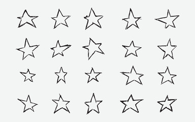Vector illustration of hand drawn doodle stars symbol pattern by using ballpoint to draw