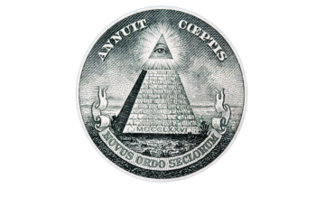Pyramid from back side of 1 dollar bill
