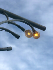 Close Up Street Light with Blue Sky View