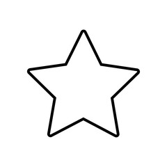 Star black lined icon vector