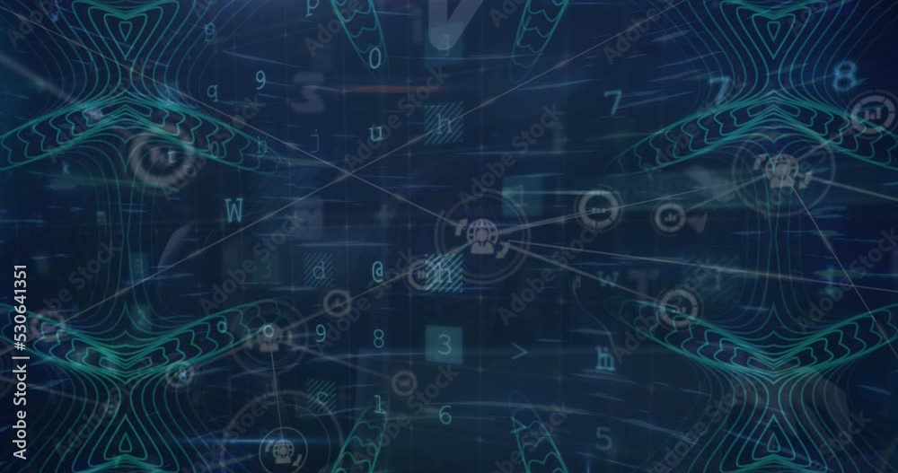 Poster animation of data processing over network of connections