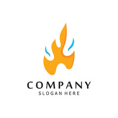 blazing fire, embers, fireball logo and symbol vector image. with template illustration editing.