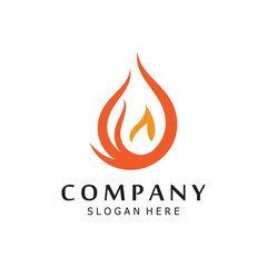 blazing fire, embers, fireball logo and symbol vector image. with template illustration editing.