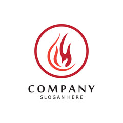 blazing fire, embers, fireball logo and symbol vector image. with template illustration editing.