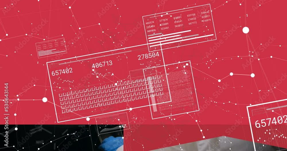 Poster animation of network of connections over data processing