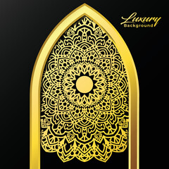 Luxury mandala background And golden gradient vector ornament