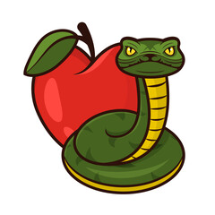 Serpent tempter on white background