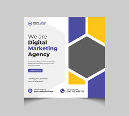 Digital Marketing Agency Corporate Business Square Flyer Social Media Post Banner Design 