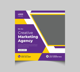 Creative Marketing Agency Corporate Business Square Social Media Post Banner Design