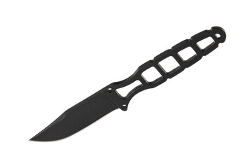 Throwing knife black. Weapon of a ninja or assassin. Isolate on a white back.