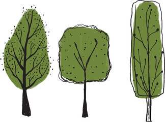 set of green trees 1