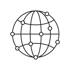 Global Connection concept line icon. Simple element illustration. Global Connection concept outline symbol design from business set. Can be used for web and mobile on white background