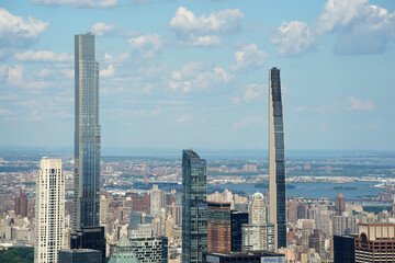 new york city aerial panorama from hudson yards terrace