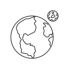 Earth cosmos concept line icon. Simple element illustration. Earth cosmos concept outline symbol design from space set. Can be used for web and mobile on white background