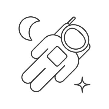 recommend clip art: Cosmonaut concept line icon. Simple element illustration. Cosmonaut concept outline symbol design from space set. Can be used for web and mobile on white background