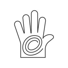 Reiki, hand concept line icon. Simple element illustration. Reiki, hand concept outline symbol design from space set. Can be used for web and mobile on white background