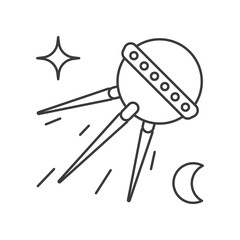 Sputnik concept line icon. Simple element illustration. Sputnik concept outline symbol design from space set. Can be used for web and mobile on white background