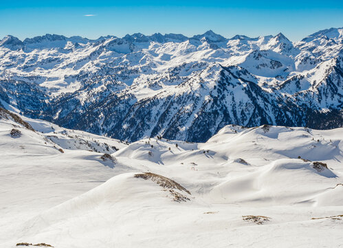 Mountain range in Baqueira ski fields,  Catalonia