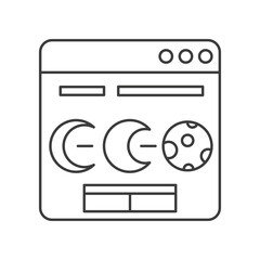 Website, galaxy concept line icon. Simple element illustration. Website, galaxy concept outline symbol design from space set. Can be used for web and mobile on white background