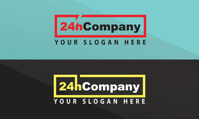 24h logo set, Simple Logo Design ,vector Vintage icon for company business,