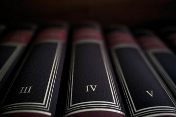 Selective focus shot of numeric number of the books